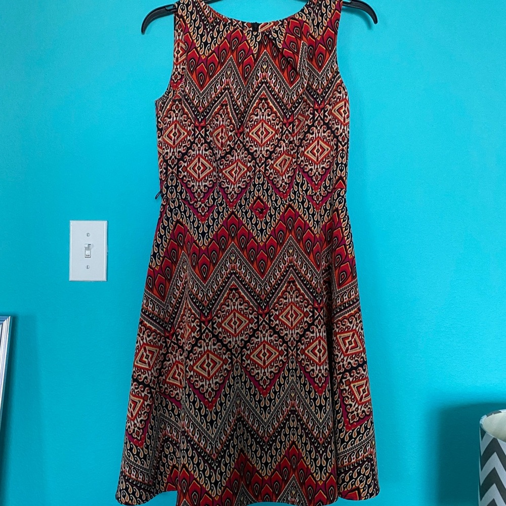 Orange Multicolor Knee Length Dress 🍊